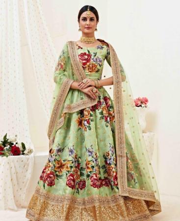 Picture of Radiant Pista Green Lehenga Choli