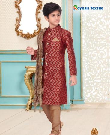 Picture of Ideal Maroon Kids Kurta Pyjama