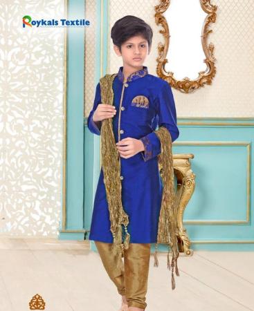 Picture of Exquisite Royal Blue Kids Kurta Pyjama