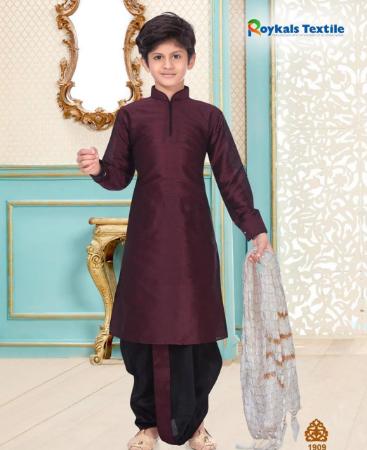 Picture of Stunning Wine Kids Kurta Pyjama