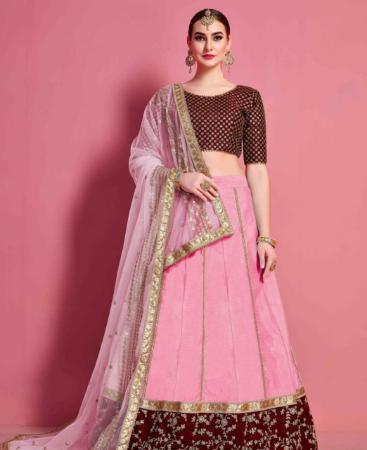 Picture of Appealing Baby Pink Lehenga Choli