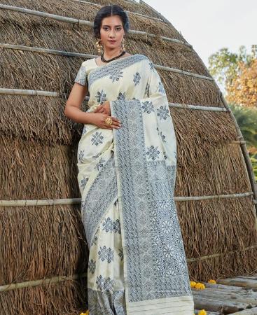 Picture of Grand Off White Casual Saree