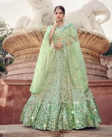 Picture of Fascinating Pista Green Lehenga Choli