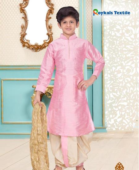 Picture of Appealing Light Pink Kids Kurta Pyjama