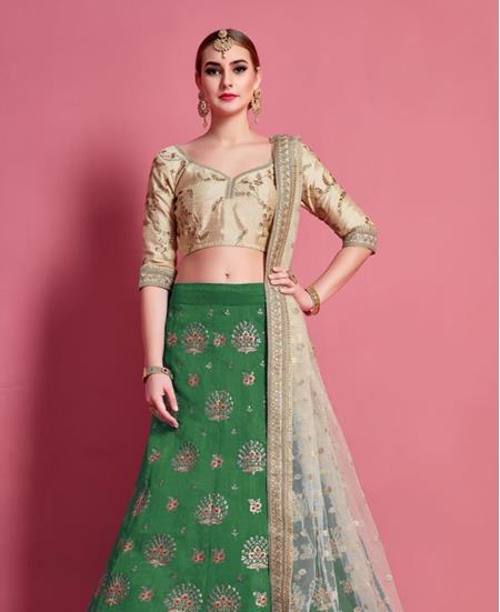 Picture of Magnificent Green Lehenga Choli