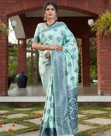 Picture of Alluring Turquoise Blue Casual Saree