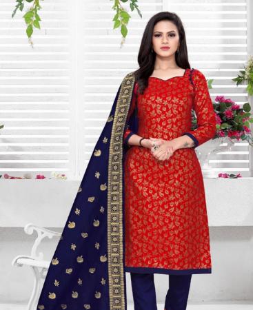 Picture of Nice Red Straight Cut Salwar Kameez