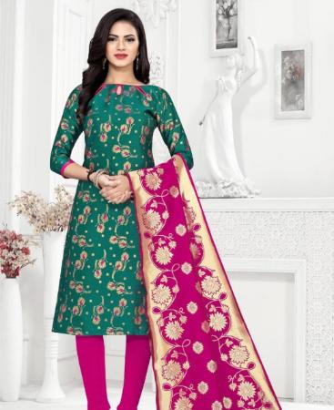 Picture of Radiant Rama Green Straight Cut Salwar Kameez