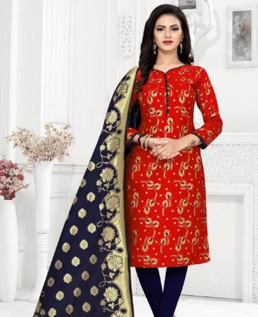 Picture of Amazing Red Straight Cut Salwar Kameez