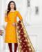 Picture of Sightly Yellow Straight Cut Salwar Kameez