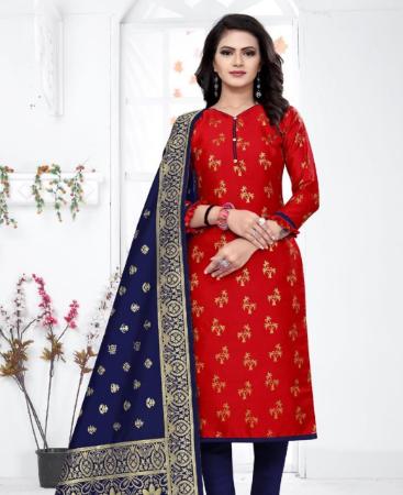 Picture of Enticing Red Straight Cut Salwar Kameez