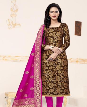 Picture of Radiant Brown Straight Cut Salwar Kameez