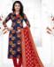 Picture of Graceful Navy Blue Straight Cut Salwar Kameez