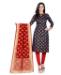 Picture of Elegant Navy Blue Straight Cut Salwar Kameez