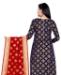 Picture of Elegant Navy Blue Straight Cut Salwar Kameez