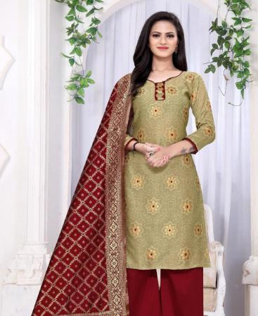 Picture of Fascinating Beige Straight Cut Salwar Kameez