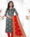 Picture of Delightful Grey Straight Cut Salwar Kameez