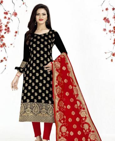 Picture of Fine Black Straight Cut Salwar Kameez