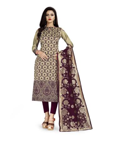 Picture of Shapely Beige Straight Cut Salwar Kameez