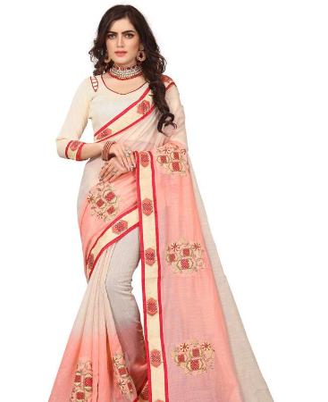 Picture of Splendid Orange+chiku Casual Saree