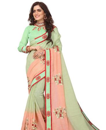 Picture of Classy Orange+pista Casual Saree