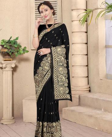 Picture of Marvelous Black Silk Saree