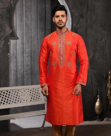 Picture of Pleasing Orange Kurtas