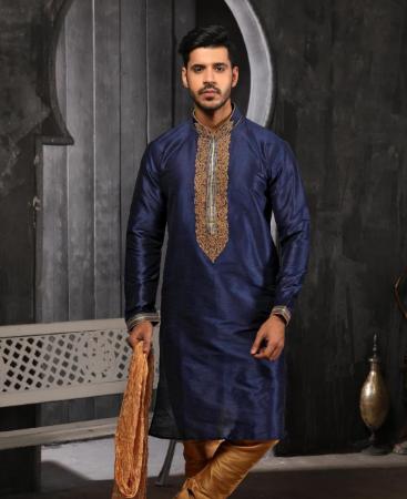 Picture of Pleasing Navy Blue Kurtas