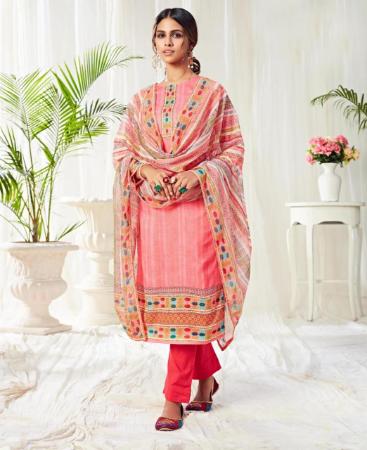 Picture of Exquisite Pink Cotton Salwar Kameez