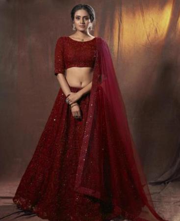 Picture of Statuesque Maroon Lehenga Choli