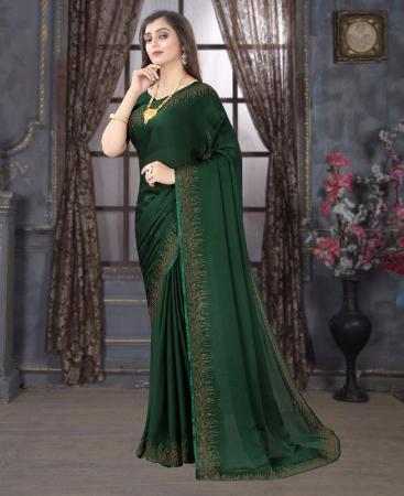 Picture of Marvelous Botel Green Casual Saree