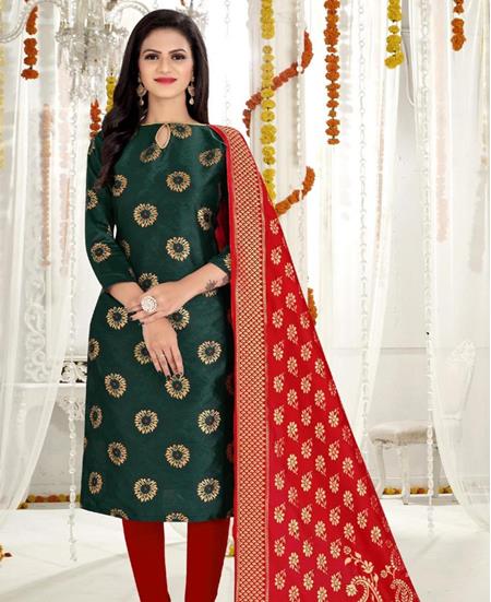 Picture of Sightly Green Straight Cut Salwar Kameez