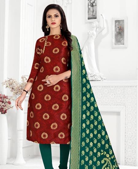 Picture of Elegant Maroon Straight Cut Salwar Kameez