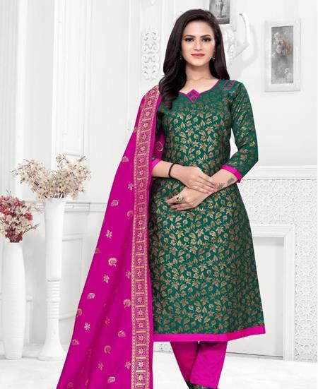 Picture of Grand Green Straight Cut Salwar Kameez