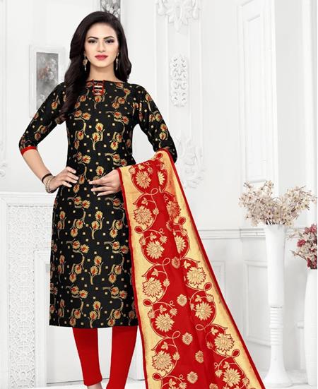 Picture of Sightly Black Straight Cut Salwar Kameez