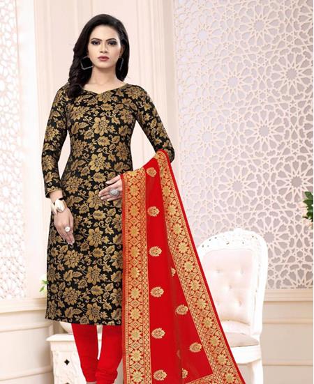 Picture of Alluring Black Straight Cut Salwar Kameez