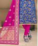 Picture of Well Formed Blue Straight Cut Salwar Kameez