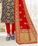 Picture of Radiant Navy Blue Straight Cut Salwar Kameez