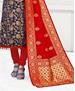 Picture of Sublime Navy Blue Straight Cut Salwar Kameez