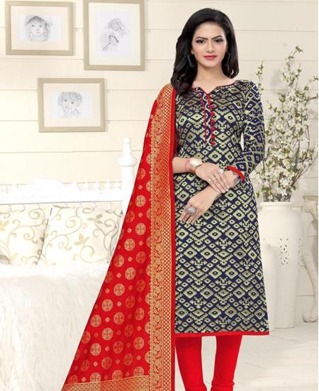 Picture of Marvelous Blue Straight Cut Salwar Kameez