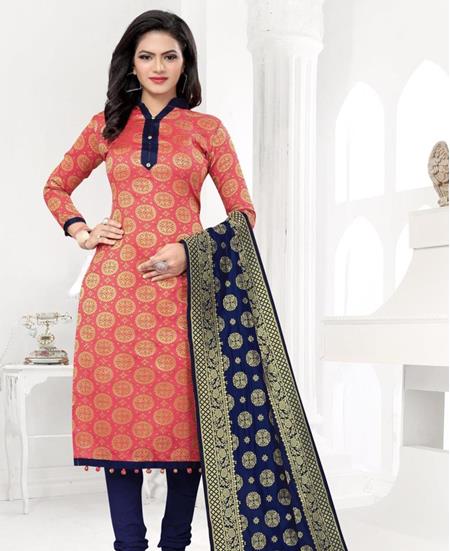 Picture of Fascinating Peach Straight Cut Salwar Kameez