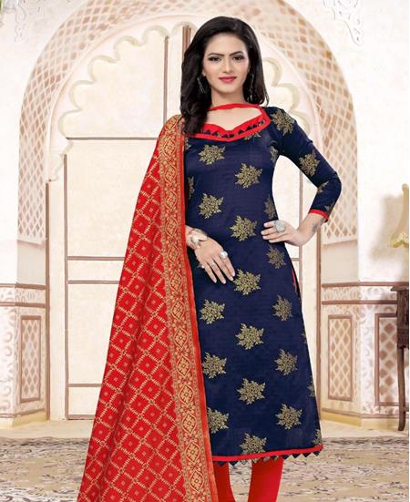 Picture of Graceful Blue Straight Cut Salwar Kameez