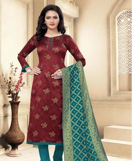 Picture of Radiant Maroon Straight Cut Salwar Kameez