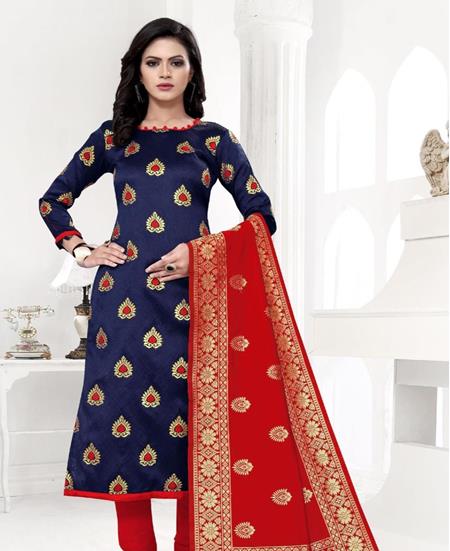 Picture of Appealing Blue Straight Cut Salwar Kameez