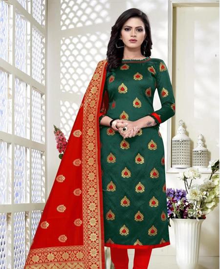 Picture of Amazing Green Straight Cut Salwar Kameez