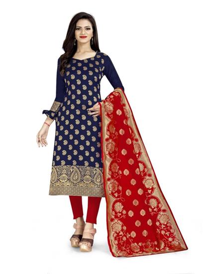 Picture of Taking Navy Blue Straight Cut Salwar Kameez