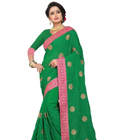 Picture of Charming Perrot Green Casual Saree