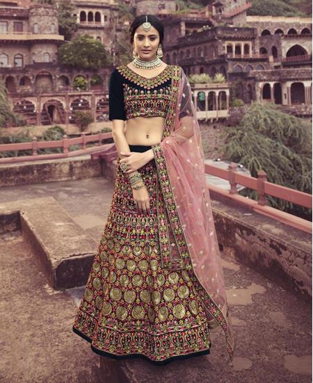 Picture of Fascinating Navy Blue Lehenga Choli