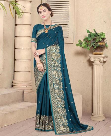 Picture of Radiant Morpech Silk Saree