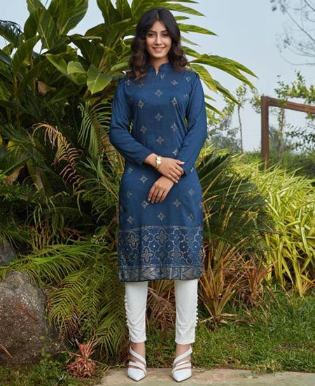 Picture of Gorgeous Navy Blue Kurtis & Tunic